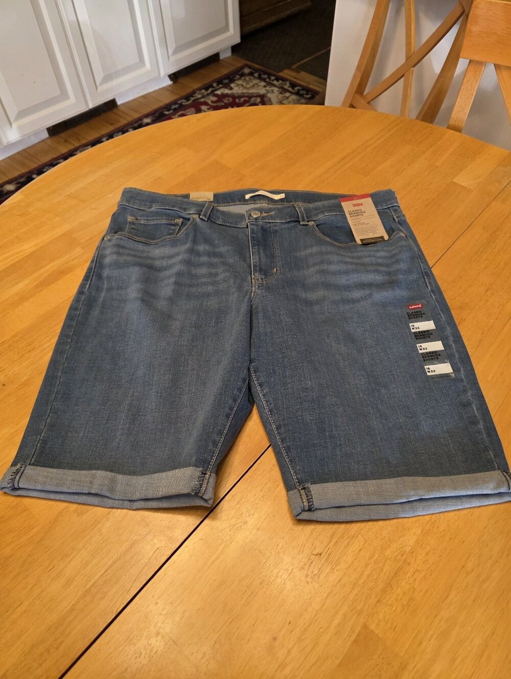 Levi's Womens Mid-Wash Denim Jean Shorts